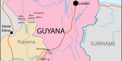 Guyana haritası dünya üzerindeki konumu 