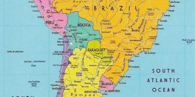 Guyana Güney Amerika haritası 