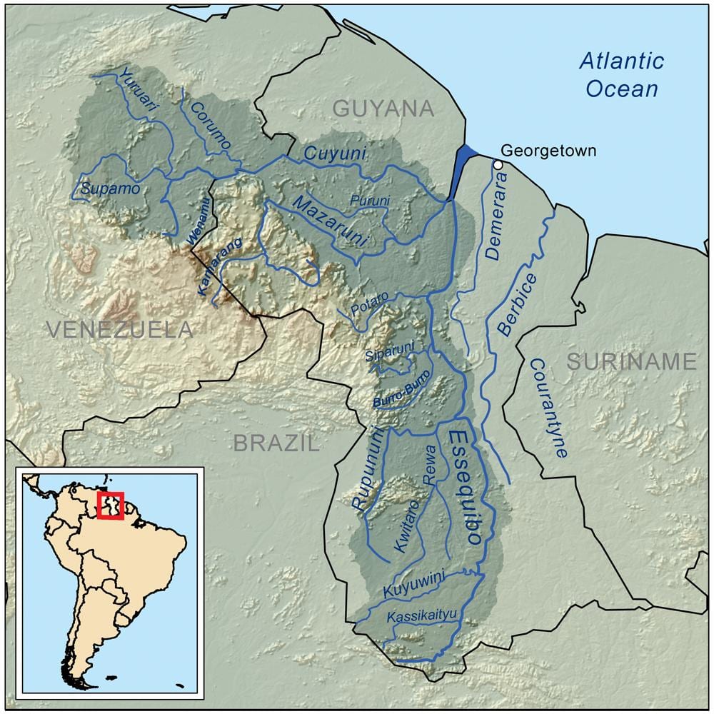 Guyana nehirler göster