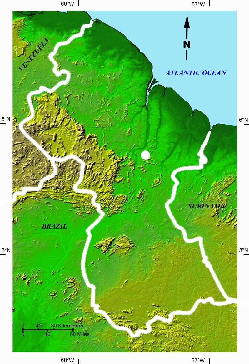 Guyana uydu haritasında göster
