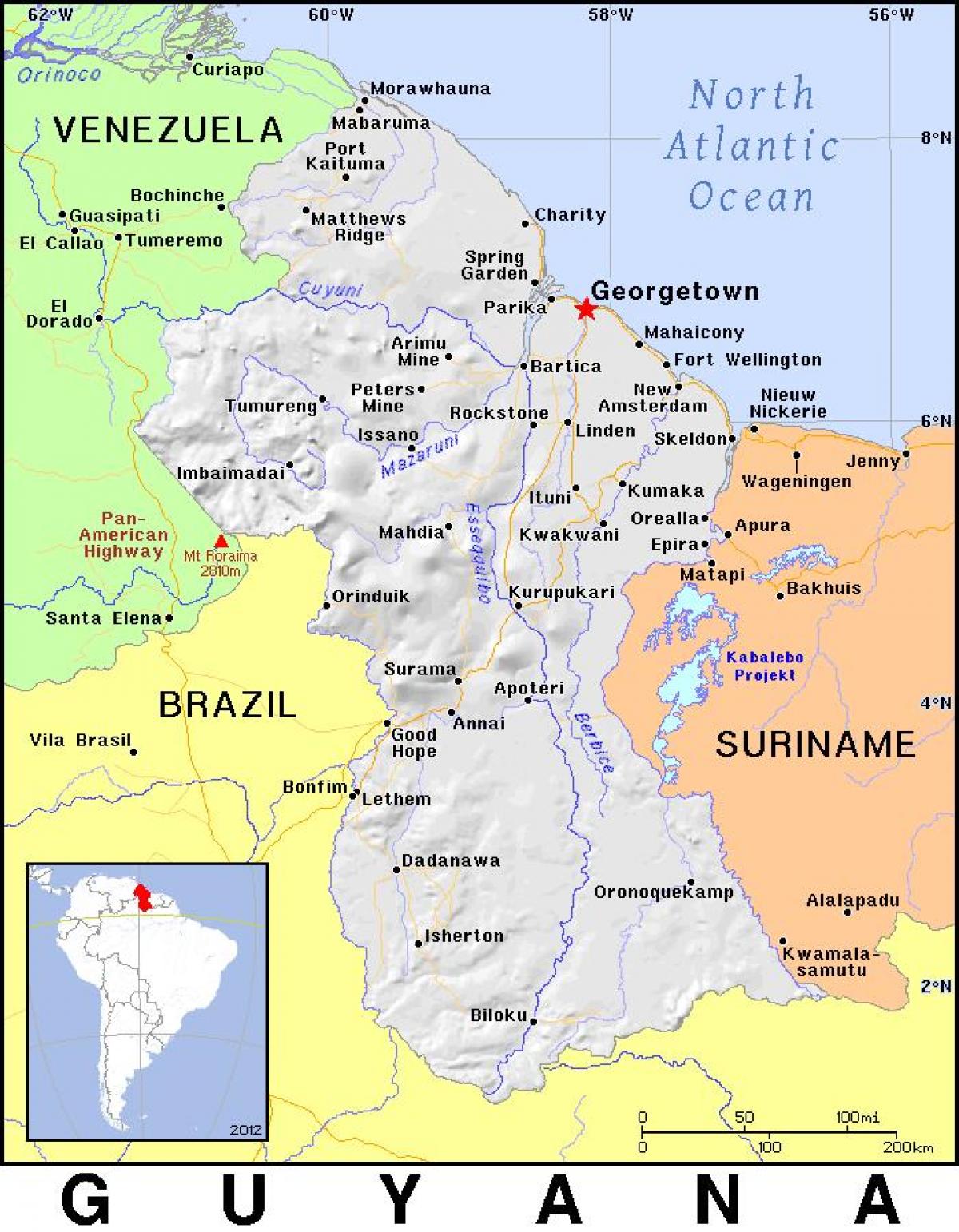 Guyana ülke haritası 
