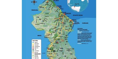 Gösteren harita harita amerindians Guyana geldi 