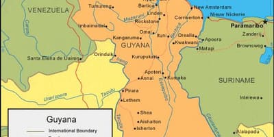 Guyana haritası siyasi 